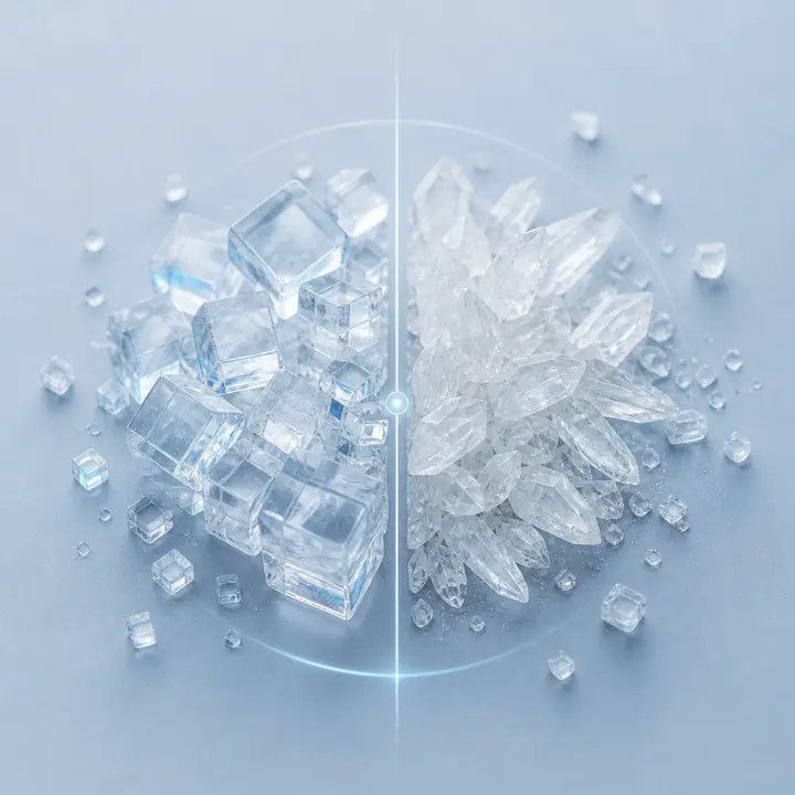 Two balanced families of clean translucent crystals