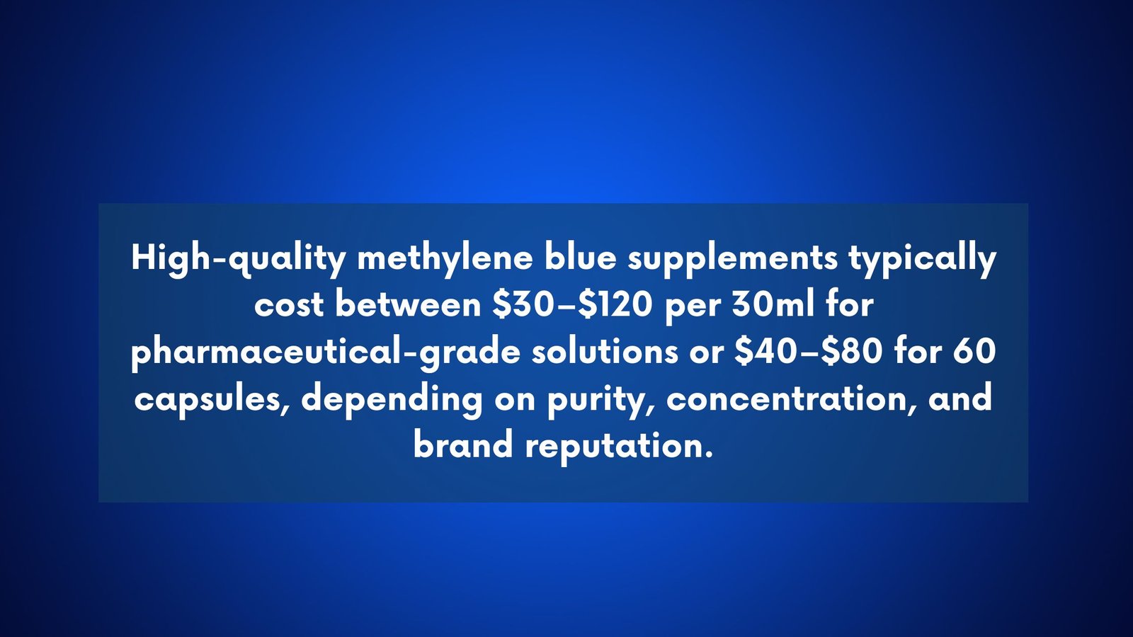 methylene blue supplements cost