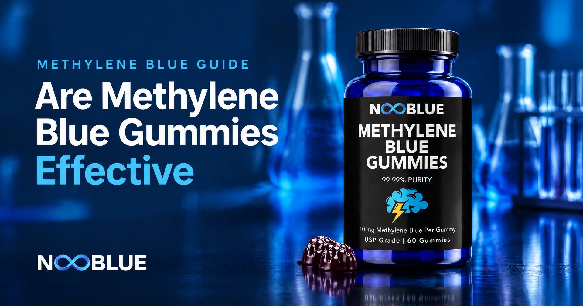 Are Methylene Blue Gummies Effective – NooBlue Methylene Blue Gummies bottle