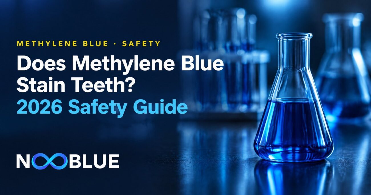 Does Methylene Blue Stain Teeth? 2026 Safety Guide – NooBlue methylene blue safety guide with laboratory glassware