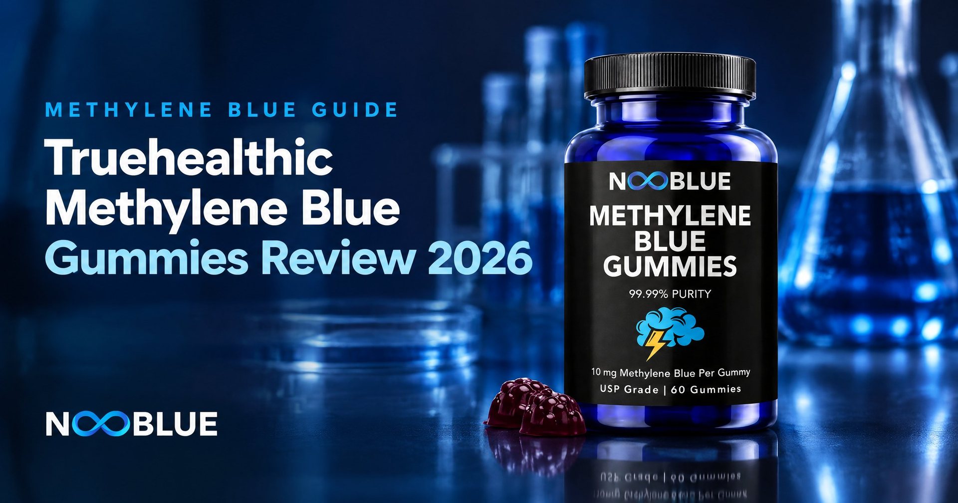Truehealthic Methylene Blue Gummies Review 2026 – NooBlue Methylene Blue Gummies bottle