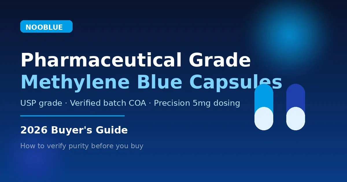 Pharmaceutical grade methylene blue capsules with a verified batch certificate of analysis