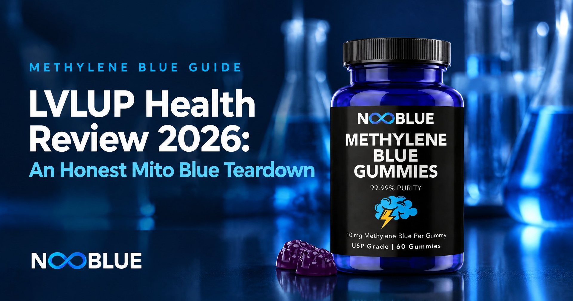 LVLUP Health Review 2026: An Honest Mito Blue Teardown – NooBlue Methylene Blue Gummies bottle
