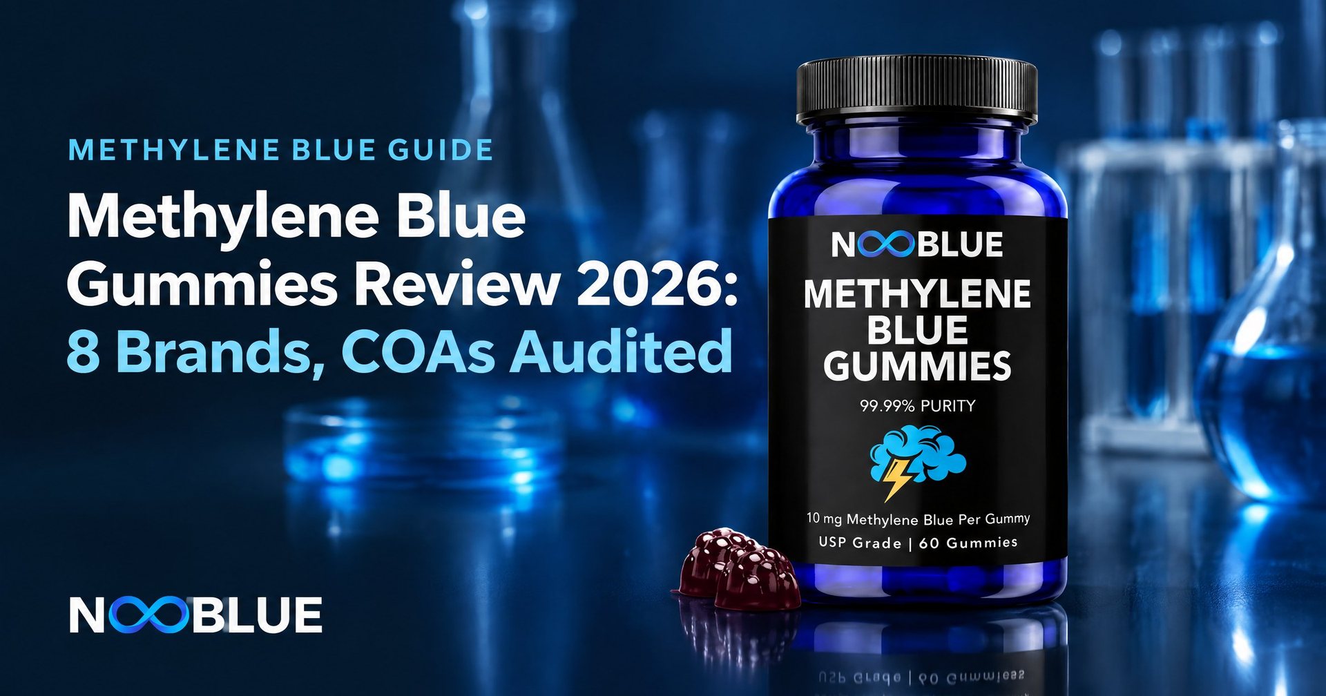 Methylene Blue Gummies Review 2026: 8 Brands, COAs Audited – NooBlue Methylene Blue Gummies bottle