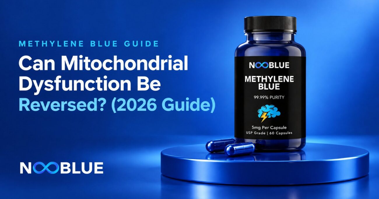 Can Mitochondrial Dysfunction Be Reversed? (2026 Guide) – NooBlue Methylene Blue Capsules 5mg bottle