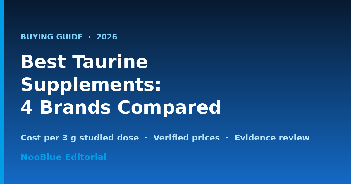 Best taurine supplement comparison chart for 2026 showing cost per 3 g studied dose