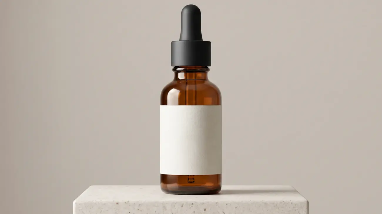 10X Health methylene blue review: amber dropper bottle with a blank label on a stone block